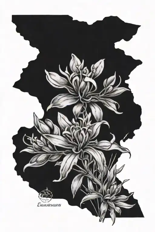 Texas, bluebonnets, columbine flower tattoo design idea
