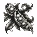 three peas in a single pod tattoo design idea