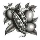 three peas in a single pod tattoo design idea