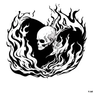 "T33ZY" Surrounded By Fire tattoo design idea