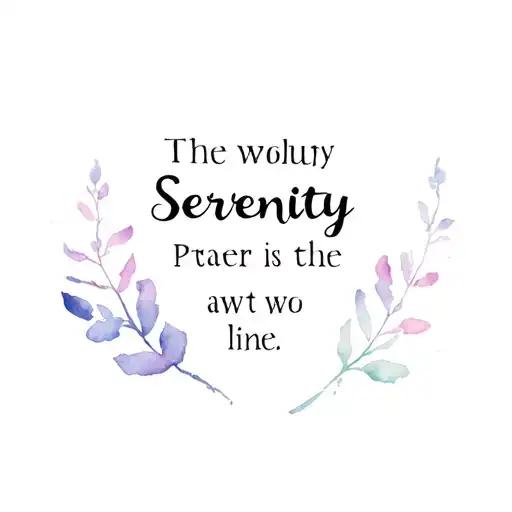 serenity prayer written in between lines tattoo design idea