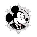 mickey mouse Elvis ruby stone tattoo design idea