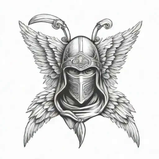 Angel With Ski Mask tattoo design idea