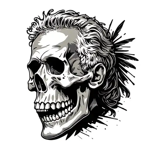 Anthony Bourdain skull logo incorporated tattoo design idea