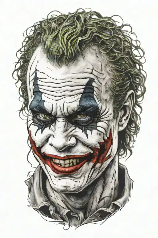 heath ledger joker whole body tattoo design idea