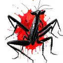 praying mantis tattoo design idea