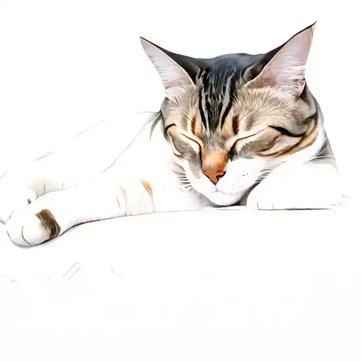 a cat sleep tattoo design idea