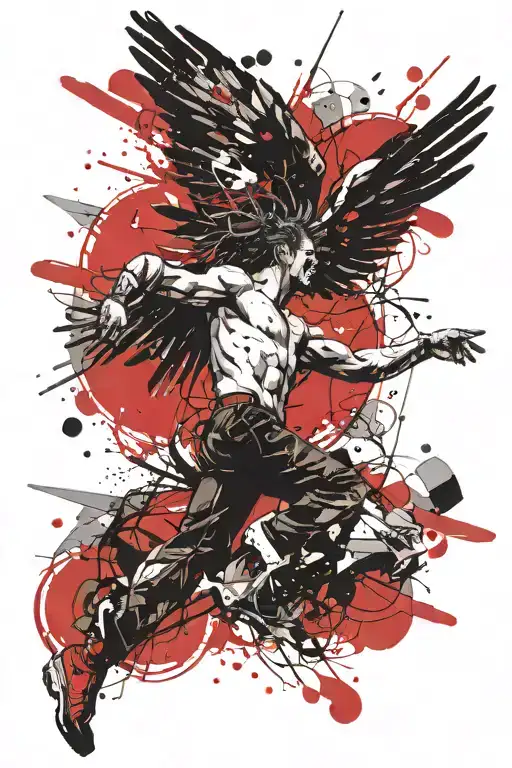 Icarus falling tattoo design idea