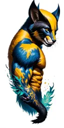 Wolverine animal body tattoo design idea