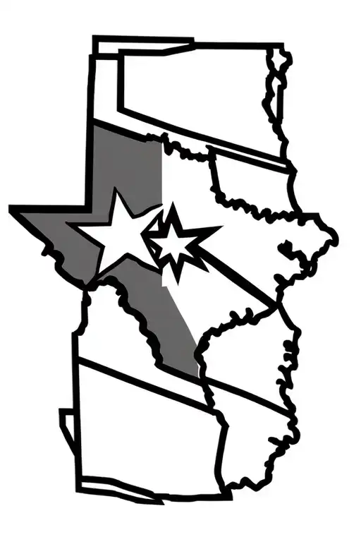 "Texas " armadillo texas flag tattoo design idea