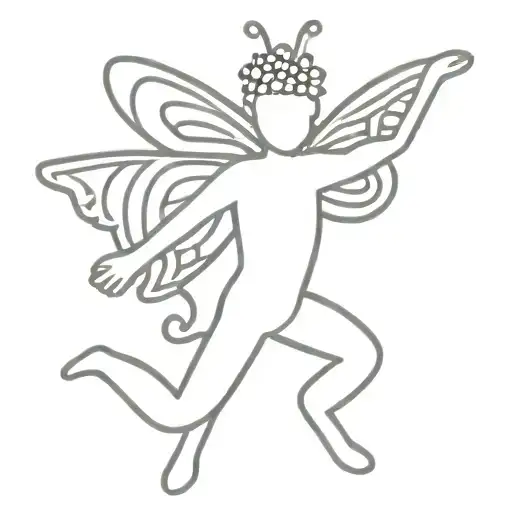 gay man with butterfly wings symbol of  coming out make it keith haring style tattoo design idea