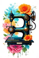sewing machine tattoo design idea