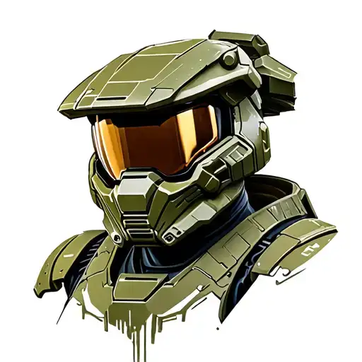 master chief 117 helmet design tattoo design idea