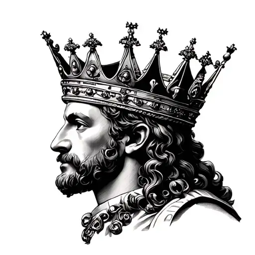 Crown of King Paris Skyline Lyon Cityscape tattoo design idea