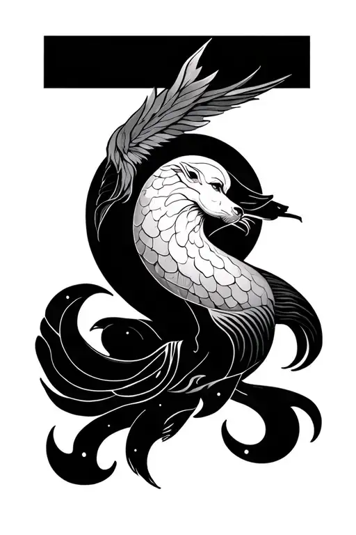 Sagittarius and Pisces tattoo design idea