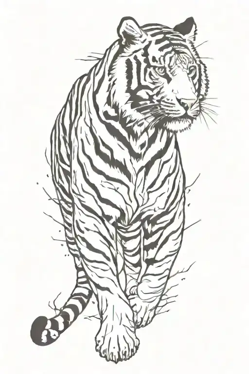 Tiger full body tattoo design idea