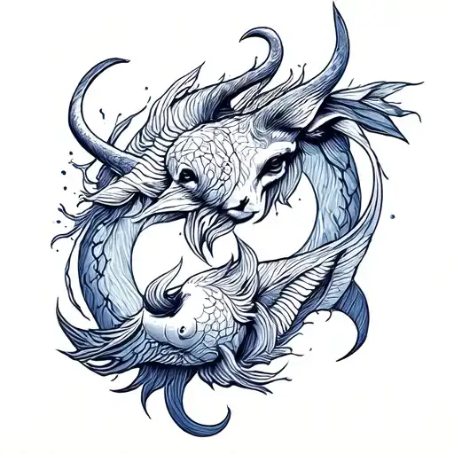 taurus and pisces tattoo design idea