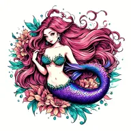 mermaid tattoo design idea