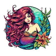 mermaid tattoo design idea