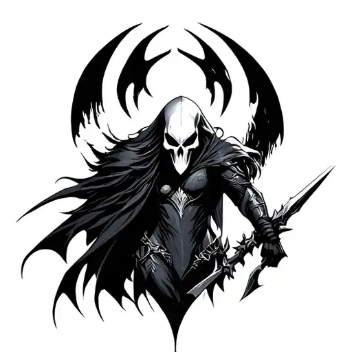 phantom assasin hero from dota 2 tattoo design idea