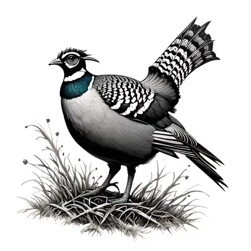 Hunting A Pheasant tattoo design idea