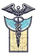 nurse symbol combined with Martinique map symbolizing tattoo design idea