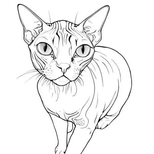 a sphynx cat tattoo design idea
