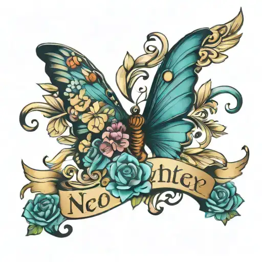 daughter name tattoo design idea