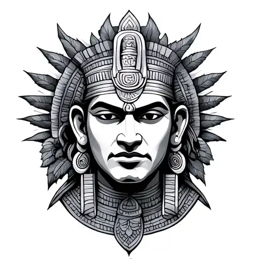 itzamna mayan god tattoo design idea