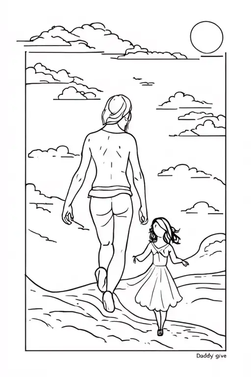 daddy give heaven some hell daughter walking tattoo design idea