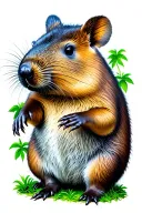 wombat surrounded by tree tattoo design idea