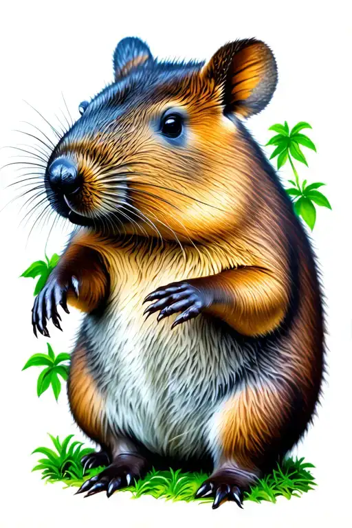 wombat surrounded by tree tattoo design idea