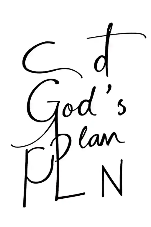 "God's Plan" text written tattoo design idea