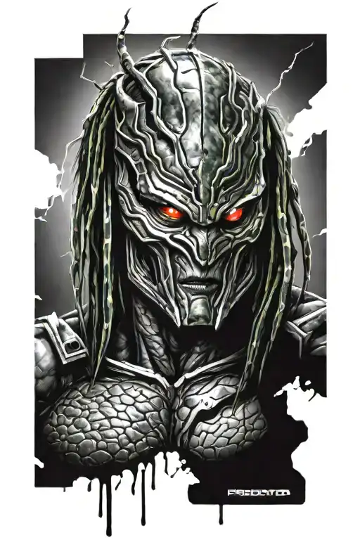 Predator unmasked tattoo design idea