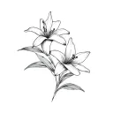 small medium under boob tattoo lilly flowers minimalisic tattoo design idea