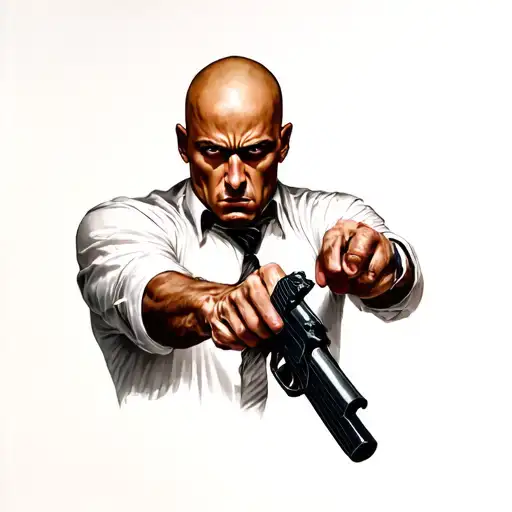 say "the hitman"on it  tattoo design idea