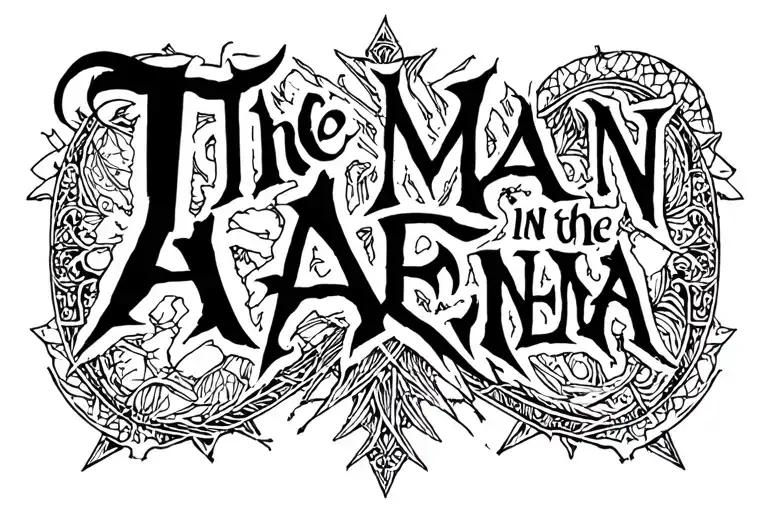 quote "the man in the arena" gothic   tattoo design idea
