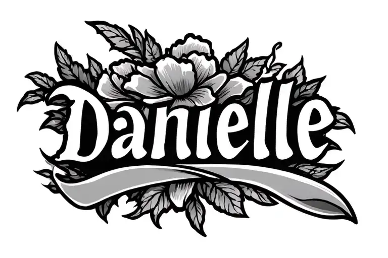 danielle name written tattoo design idea