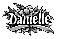 danielle name written tattoo design idea