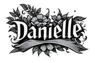 danielle name written tattoo design idea