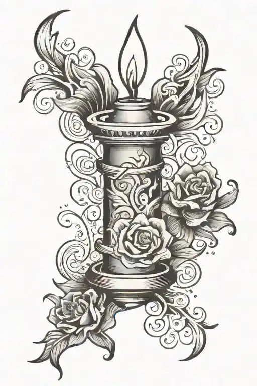 single candle burning at both ends tattoo design idea