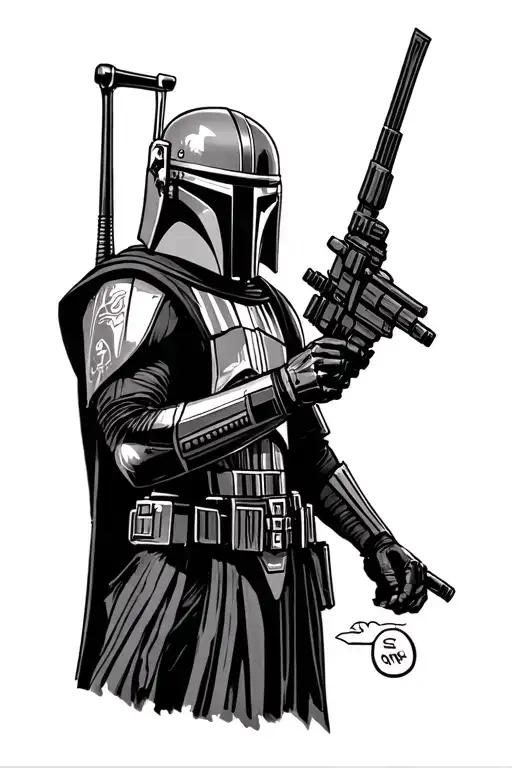 boba fett y darth revan tattoo design idea