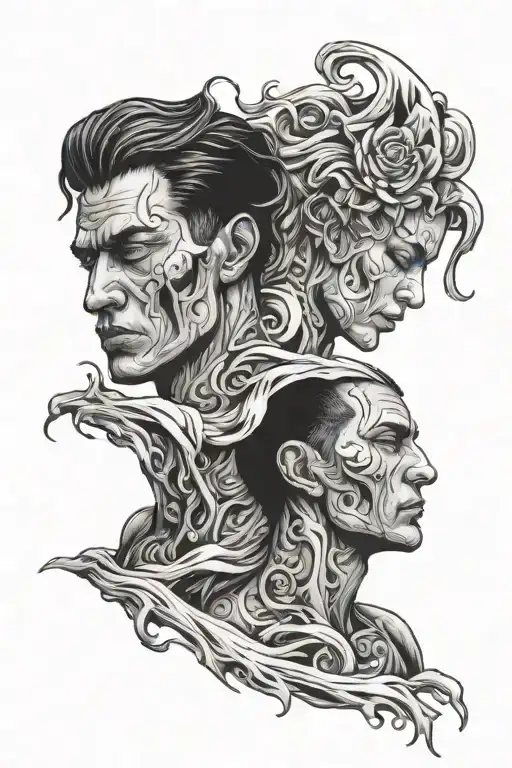 rage and sadness soul strong tattoo design idea