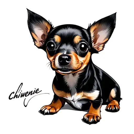 Chiweenie tattoo design idea