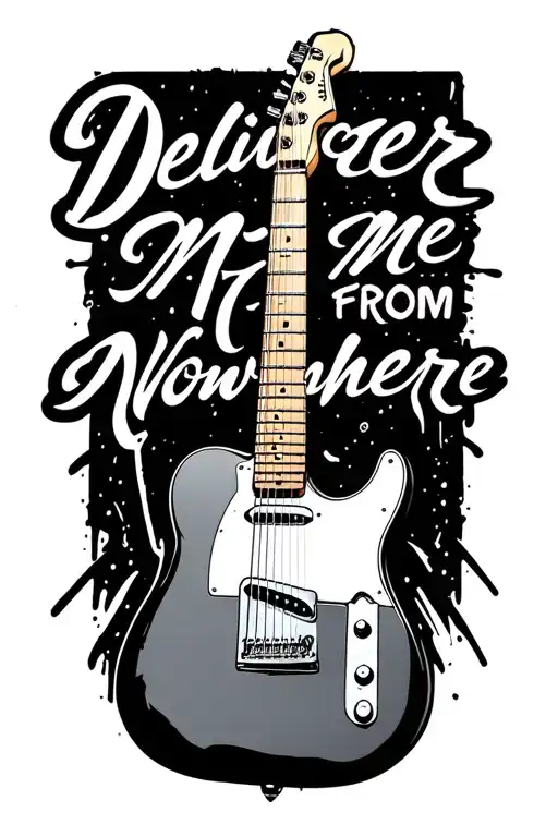 "Deliver Me From Nowhere" Telecaster Electric Guitar tattoo design idea