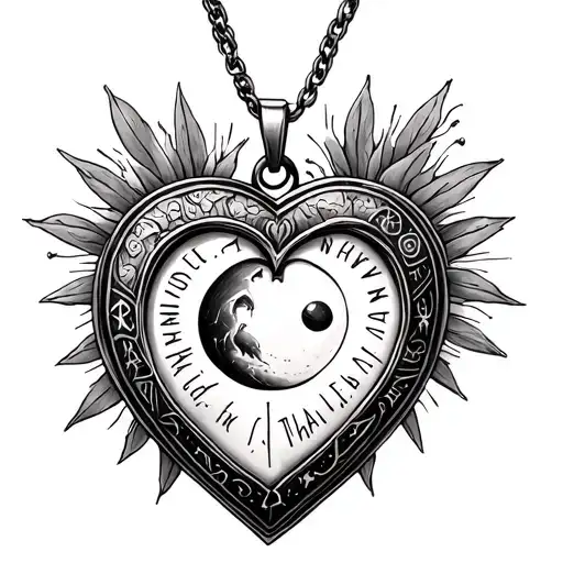 ". . . And higher than the moon" open heart locket with virgo zodiac sign tattoo design idea