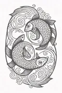 pisces fish yin yang tattoo design idea