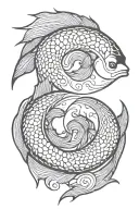pisces fish yin yang tattoo design idea