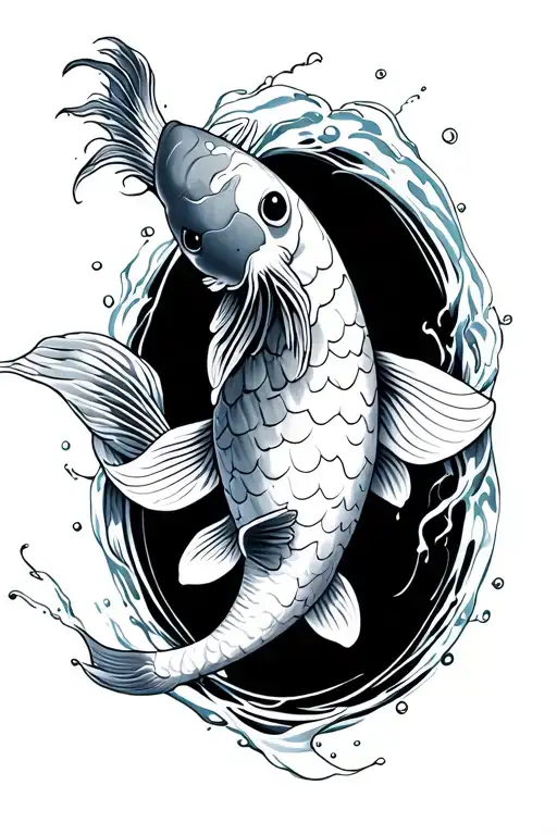 koi water sakai mon tattoo design idea