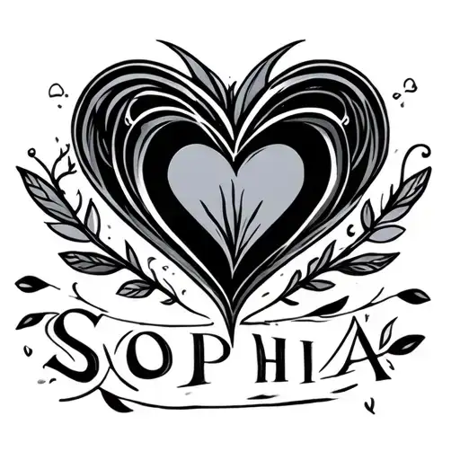 adoption symbol with the name sophia tattoo design idea
